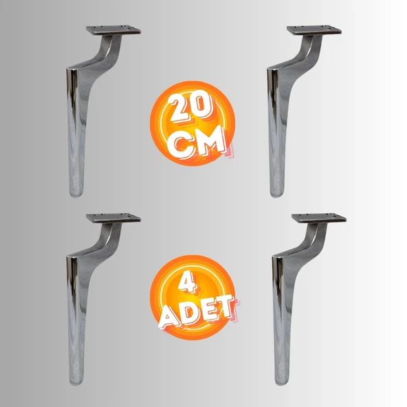 20 CM METAL ZİRVE AYAK KOLTUK AYAĞI MOBİLYA AYAĞI ÜNİTE AYAĞI KONSOL AYAĞI PUF BERJER AYAĞI ( 4 ADET ) ürün görseli 1