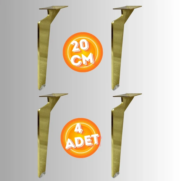 20 CM METAL TABANCA AYAK KOLTUK AYAĞI MOBİLYA AYAĞI ÜNİTE AYAĞI KONSOL AYAĞI PUF BERJER AYAĞI ( 4 ADET ) ürün görseli 1