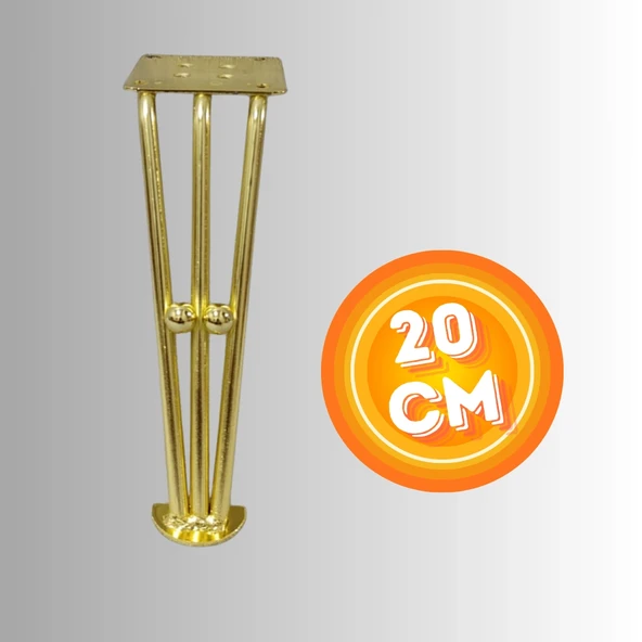 20 CM METAL BONCUKLU KOLTUK AYAĞI MOBİLYA AYAĞI ÜNİTE AYAĞI KONSOL AYAĞI PUF BERJER AYAĞI ürün görseli 1