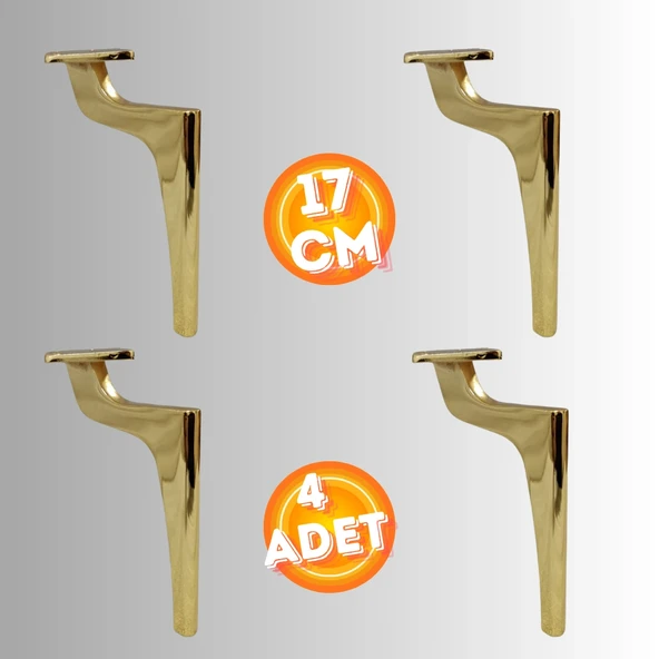 17 CM METAL ZİRVE AYAK KOLTUK AYAĞI MOBİLYA AYAĞI ÜNİTE AYAĞI KONSOL AYAĞI PUF BERJER AYAĞI ( 4 ADET ) ürün görseli 1