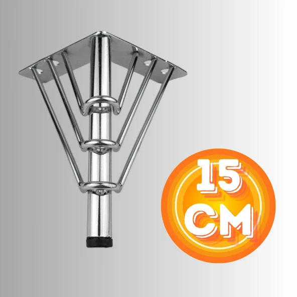 15 CM METAL 3 TELLİ KOLTUK AYAĞI MOBİLYA AYAĞI ÜNİTE AYAĞI KONSOL AYAĞI PUF BERJER AYAĞI ürün görseli 1
