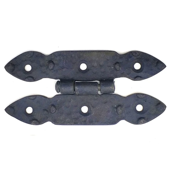 Antika Tarz Dekoratif Pirinç Düğmeli Menteşe - 117x57 mm, Oksit ürün görseli 1