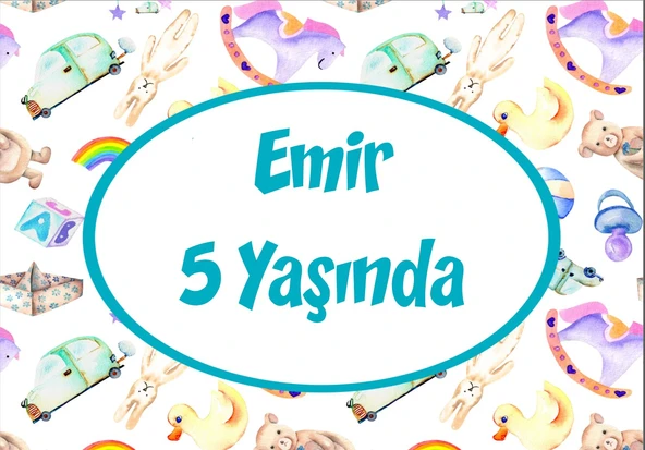 Oyuncak Temalı Doğum Günü Afişi - 35x50 Cm ürün görseli 1