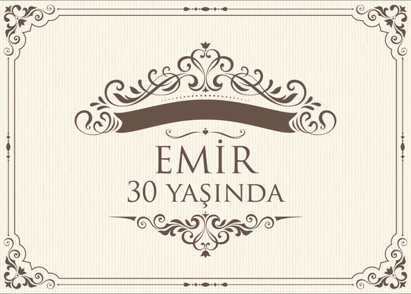 Vintage Temalı doğum Günü Afişi - 35x50 Cm ürün görseli 1
