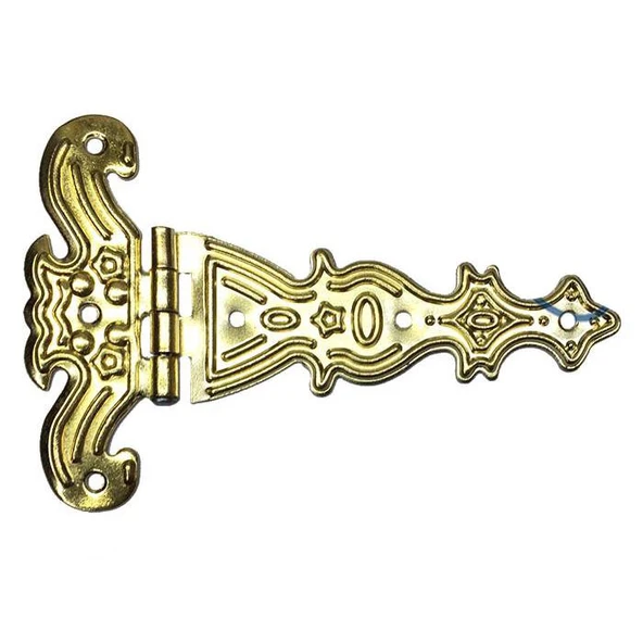Dekoratif, Sac Tek Kuyruklu Menteşe - 69x102 mm, Büyük, Sarı, 100 Adet ürün görseli 1