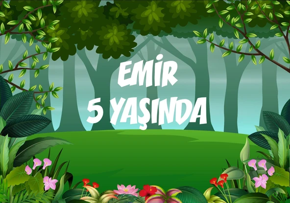 Orman Temalı Doğum Günü Afişi - 100x150 Cm ürün görseli 1