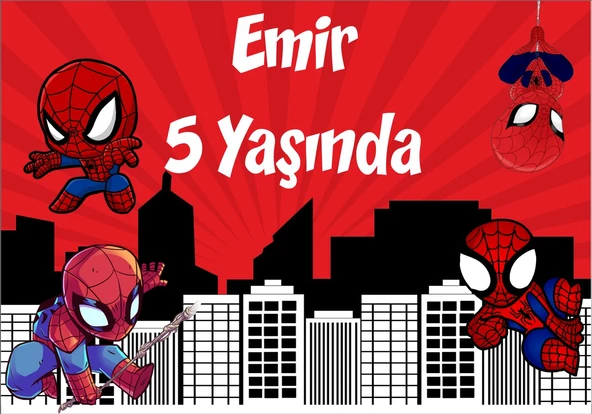 Örümcek Adam Temalı Doğum Günü Afiş - 50x70 Cm ürün görseli 1