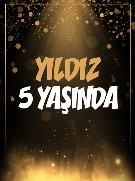 Gold Temalı Doğum Günü Afişi - 50x70 Cm ürün görseli 1