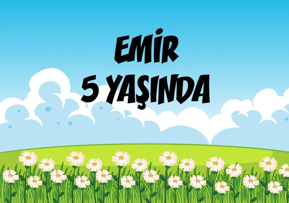 Orman ve Papatyalar Temalı Doğum Günü Afişi - 70x100 Cm ürün görseli 1