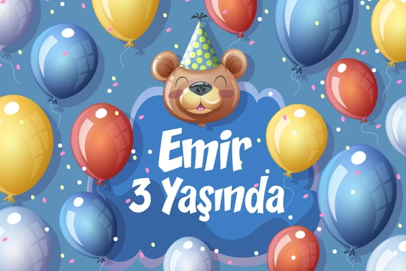 Balonlar Doğum Günü Afişi - 70x100 Cm ürün görseli 1
