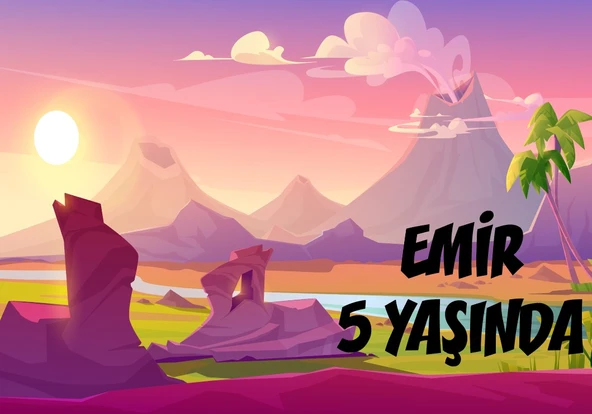 Yanardağ Temalı Doğum Günü Afişi - 70x100 Cm ürün görseli 1