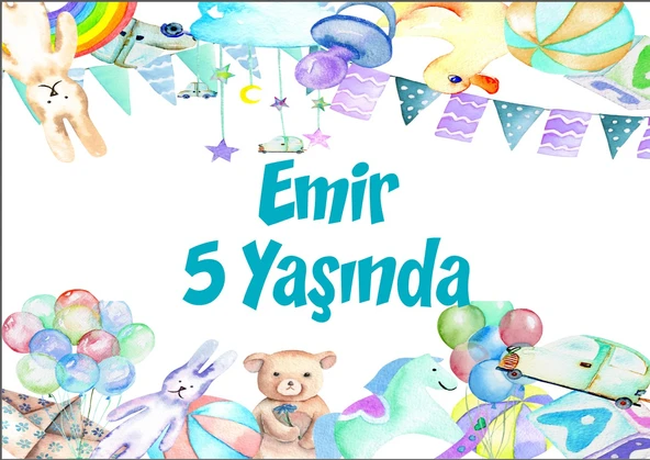 Oyuncak Temalı Doğum Günü Afişi - 100x150 Cm ürün görseli 1