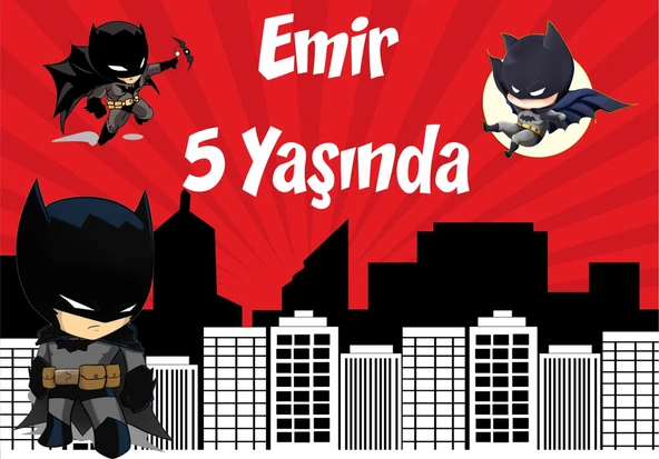 Batman Temalı Doğum Günü Afişi - 70x100 Cm ürün görseli 1