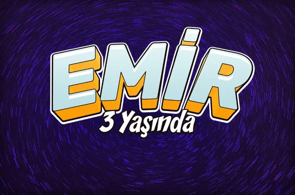 Mavi Yazılı Doğum günü Afişi - 100x150 Cm ürün görseli 1
