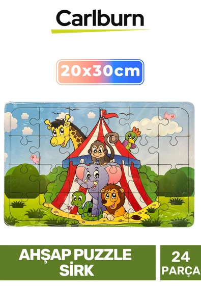 Özel Seri Eğitici Zeka Geliştirici Öğretici El Göz Koordinasyonu Ahşap Puzzle Sirk - 24 Parça ürün görseli 1