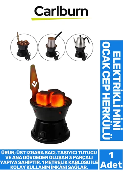 Premium Açma Kapama Düğmeli Dayanıklı Emaye Kaplama Elektrikli Mini Ocak Cep Herkülü ürün görseli 1