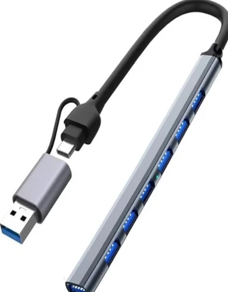 ZR288 7 Port Ads303/D Type-C Usb Metal Usb Hub ürün görseli 1