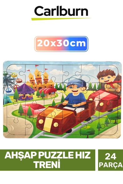 Özel Seri Eğitici Zeka Geliştirici Öğretici El Göz Koordinasyonu Ahşap Puzzle Hız Treni - 24 Parça ürün görseli 1