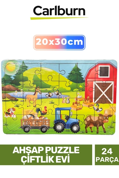 Özel Seri Eğitici Zeka Geliştirici Öğretici El Göz Koordinasyonu Ahşap Puzzle Çiftlik Evi - 24 Parça ürün görseli 1