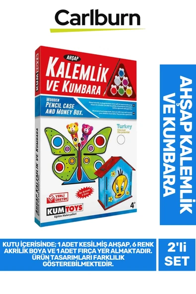 Özel Üretim Zeka Geliştirici Eğitici El Becerileri Artıran Öğretici Mdf Kalemlik Kumbara Boyama ürün görseli 1