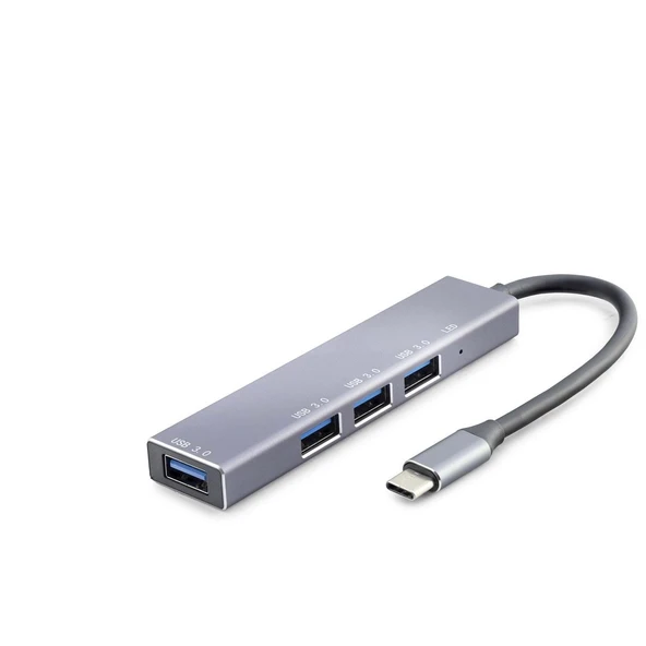 Type-C Hub 4*Usb3.0 Gri HDX7043 ürün görseli 1