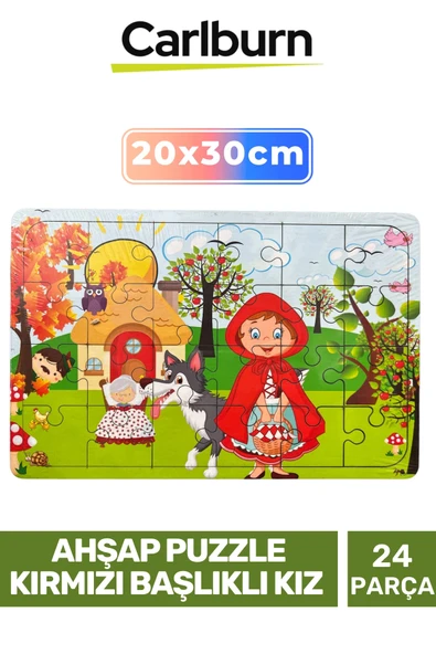 Özel Üretim Zeka Geliştirici Öğretici Göz Koordinasyonu Ahşap Puzzle Kırmızı Başlıklı Kız 24 Parça ürün görseli 1