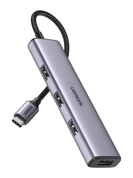 UGREEN 20841 CM473 USB-C to 4xUSB 3.0 5GB/s Yüksek Hız Hub Çoklayıcı Adaptör Alüminyum ürün görseli 1