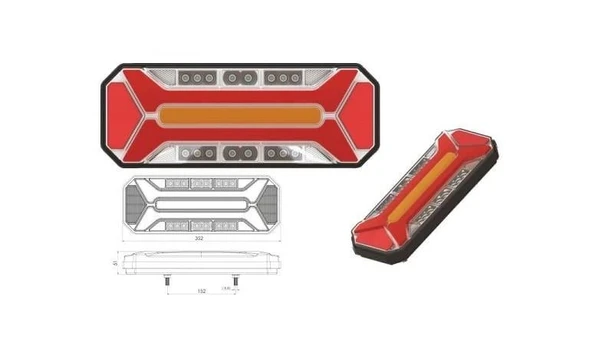 ÇERAY STAR NEON LED DİNAMİK SİNYALLİ STOP LAMBASI 12/24V SAĞ yada SOL 1 ADET ürün görseli 1