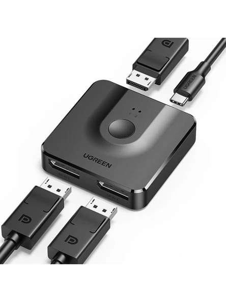 UGREEN 60622 CM430 2 Giriş 1 Çıkış veya 1 Giriş 2 Çıkış Çift Yönlü 4K 60Hz 2K 144Hz DisplayPort Swit ürün görseli 1