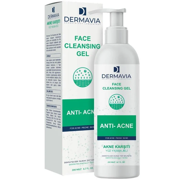Dermavia  Akne Karşıtı Yüz Yıkama Jeli 200ml ürün görseli 1
