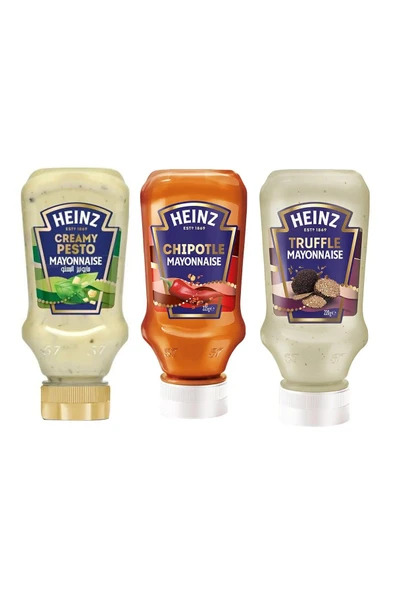Heinz Gurme Mayonez Ailesi 3'lü Set ( Chipotle - Trüflü - Pesto ) ürün görseli 1