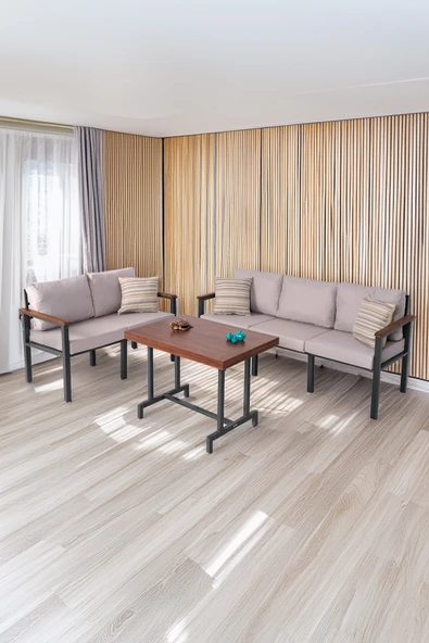 NEOKAS Bahce Mobilyası, Modern Balkon Mobilyası, Kafe Oturma Takımı, Teras Koltugu, Balkon Oturma Grubu, 2+3+M ürün görseli 1