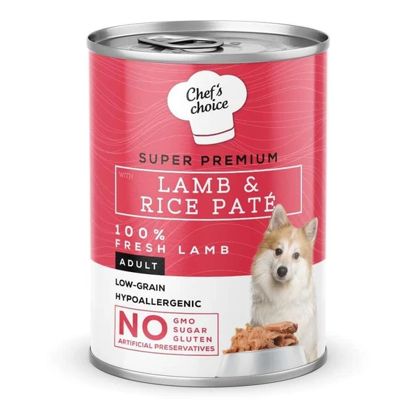 Chefs Choice Kuzulu Pirinçli Ezme Yetişkin Köpek Konseve Maması 400 Gr ürün görseli 1