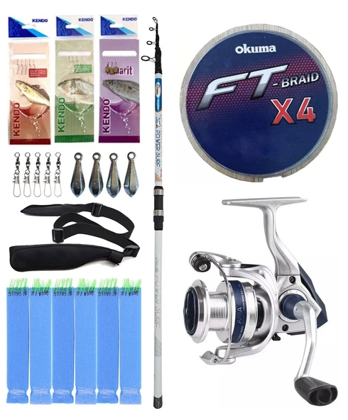 Yek Outdoor Surf Olta Seti Kendo Sea Power Surf 4.20m 100-250gr Olta Kamışı&Okuma ARIA-6000a 1BB Olta Makinesi ürün görseli 1