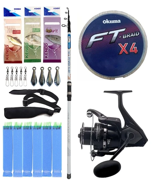 Yek Outdoor Surf Olta Seti Kendo Sea Power Surf 4.20m 100-250gr Olta Kamışı&Okuma Wave Power WP-6000A1 Olta Makinesi ürün görseli 1