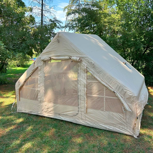 Yek Outdoor 210D Oxford 6 Kişilik 4 Mevsim Soba Çıkışlı Şişme Kamp Çadırı – Pompalı, 210x300x190 cm ürün görseli 1