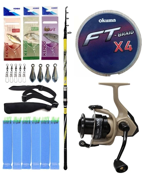Yek Outdoor Hazır Surf Olta Seti Kendo Spigola Surf 420cm 100-200 gr Kamış&Okuma Outrax OR-6000SGA 1+1BB Olta Makinesi ürün görseli 1