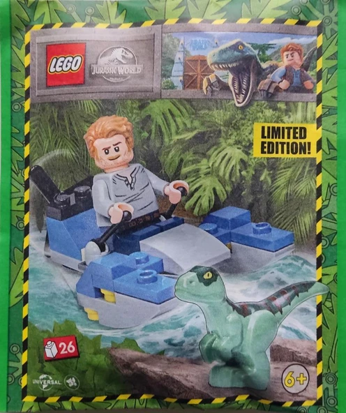 LEGO Jurassic World 122331 Owen with Swamp Speeder and Raptor ürün görseli 1