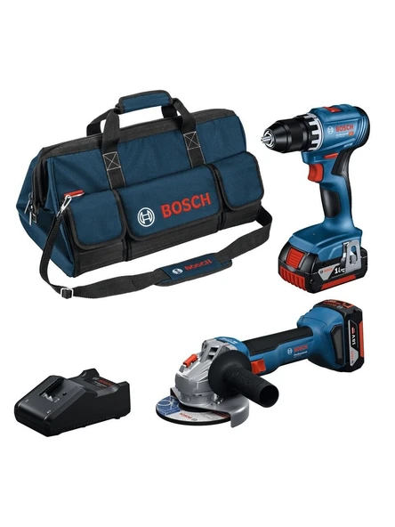 Bosch Gsr 18V-45 + Gws 18V-8   2X4.0 Ah  2Li Set ürün görseli 1