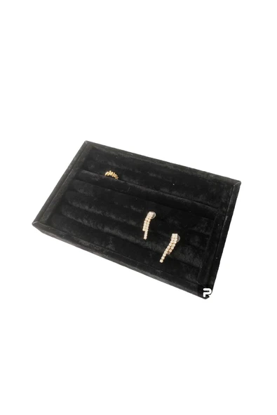 Süet Kumaş Siyah Renk 22/14 Cm Sosisli Yüzük Standı ürün görseli 1