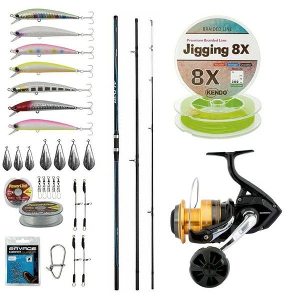 YekOutdoor Yüksek Performans Shimano Kamış Alivio Surf T 425 BX-G 4,25m 225g 3pc&Shimano Makina Socorro 6000 SW ürün görseli 1