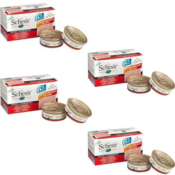 Schesir Ton Balıklı Karidesli Jöleli Kedi Konservesi 50 Gr 6 Al 5 Öde X 4 Adet ürün görseli 1