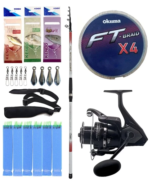 Yek Outdoor Surf Olta Seti Kendo Atlantic Surf 4.20m 100-250gr Olta Kamışı&Okuma Wave Power WP-6000A1 Olta Makinesi ürün görseli 1