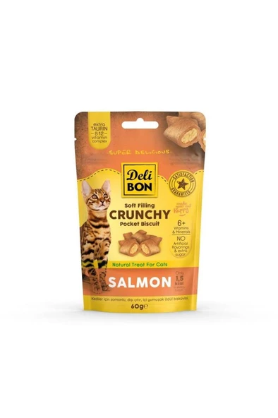 Delibon Cruncy İçi Dolgulu Ödül Bisküvisi Somonlu 60gr ürün görseli 1