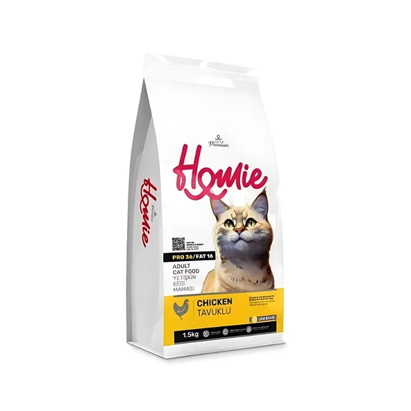 Homie Süper Premium Düşük Tahıllı Tavuklu Yetişkin Kedi Maması 1.5 Kg (3 Adet) ürün görseli 1