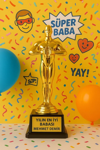 Sevgiliye Eşe En İyi Babaya Sevdiklerinize Hediye İsime Kişiye Özel Ödül Biblo Yılın En İyi Babası ürün görseli 1