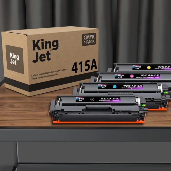 Kingjet HP 415A Uyumlu Standart Kapasiteli 4 Renk (Takım) Çipli Muadil Toner | MFP M480f ürün görseli 1