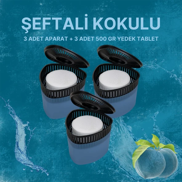 3 Adet 500GR - ŞEFTALİ - Nem Alıcılı Ve Rutubet Giderici Aparat Üçgen (TABLET DAHİL) ürün görseli 1