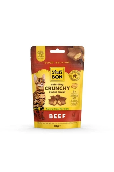 Delibon Cruncy İçi Dolgulu Ödül Bisküvisi Sığır etli 60gr ürün görseli 1