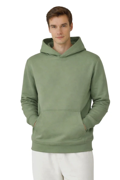 Kapüşonlu Sweatshirt - Su Yeşili ürün görseli 1
